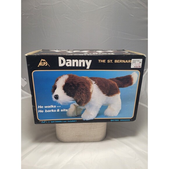NIB 1983 Vintage Alps DANNY the St Bernard Dog Toy in Box - Picture 1 of 3